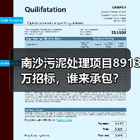 南沙污泥处理项目8913万招标，谁来承包？（图4）